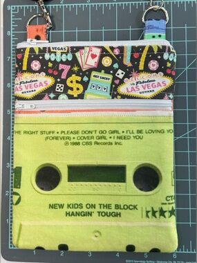 NKOTB Neon Cassette Tape/Las Vegas Print Crossbody Purse